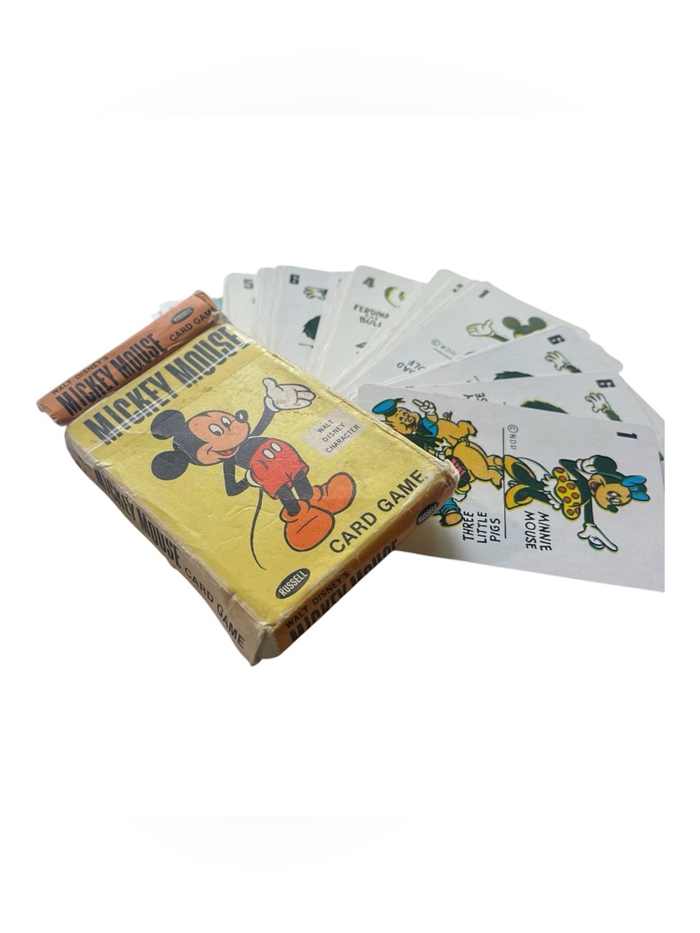 vintage 1965 Mickey Mouse Card Game by Russell Manufacturing Co. Toy Collectable